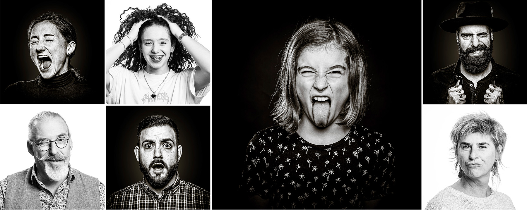 moderne charakterporträts in hell und dunkel